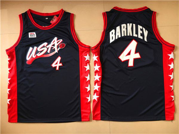 Men NBA USA 4 Barkley Black Jerseys